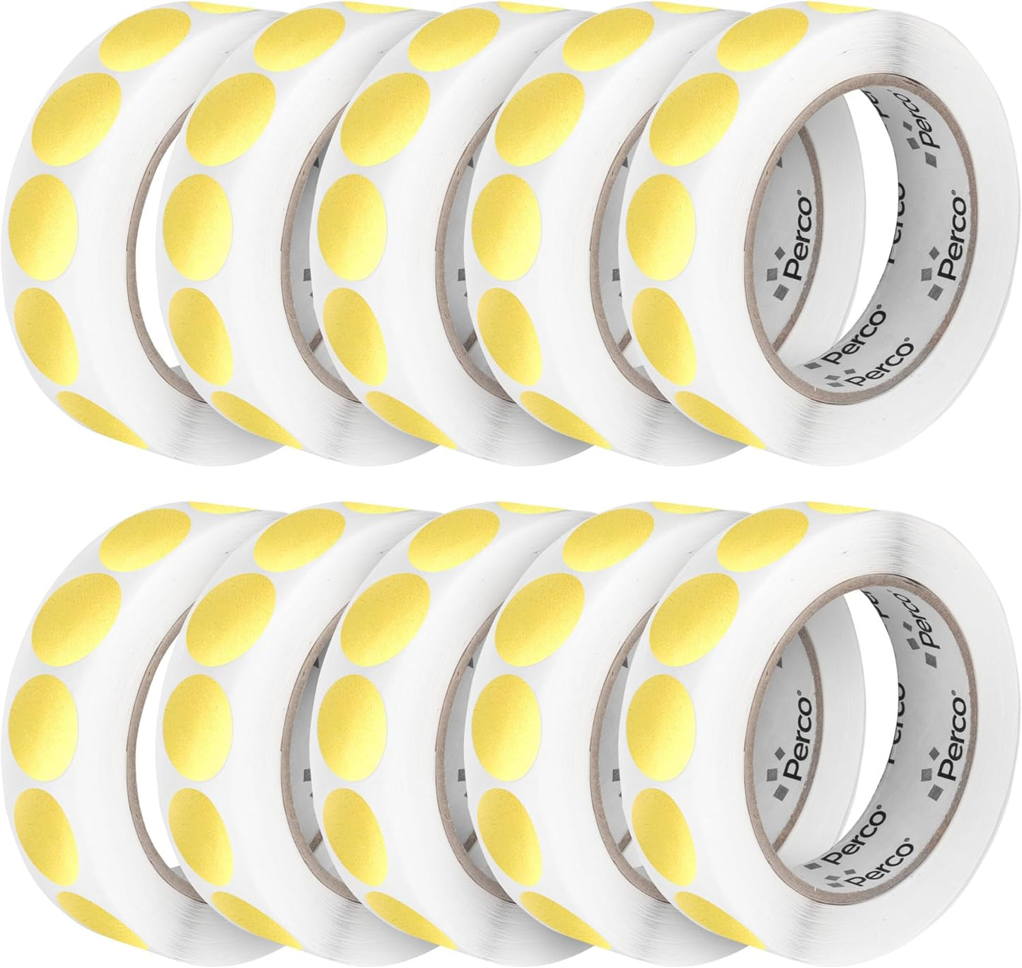 Perco Metallic Gold 1-Inch Perforated Circle Dot Sticker Labels â 10 Rolls, 10,000 Round Stickers â with Permanent Adhesive for Awards, Invitations, Events, Gift Packaging, Crafting â Made in USA