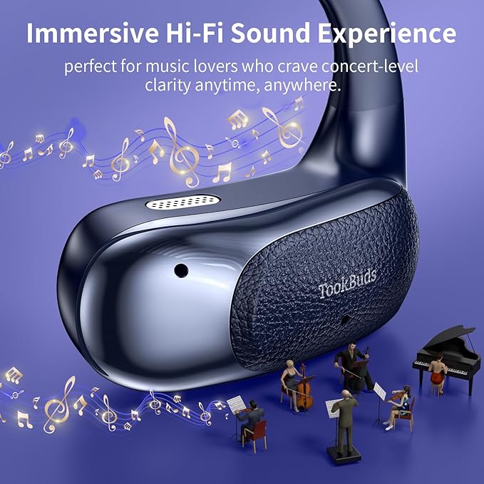 AI Translation Earbuds Real Time, 145 Language Translator Earbuds, Open-Ear Bluetooth 5.4, No Subscription, 60H, USB-C Fast Charge, Translation Headphones for Business Travel Learning (Midnight Blue)