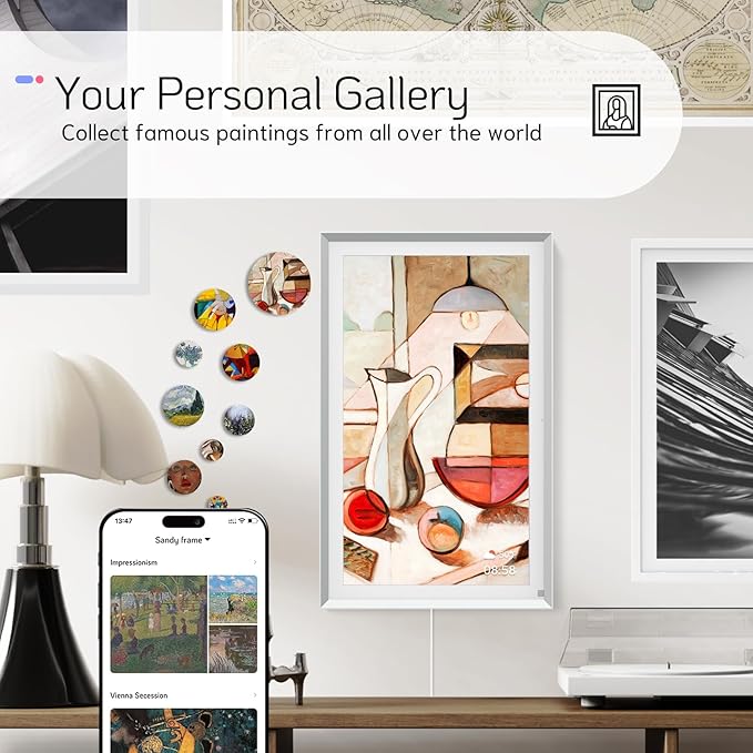 NexFoto 15.6" Touchscreen Digital Picture Frame, FHD WiFi Digital Photo Frame 64GB, Add Pics from Google Photos, Upload Videos via App/USB, Gifts for Christmas/Mom/Grandpartents, Silver