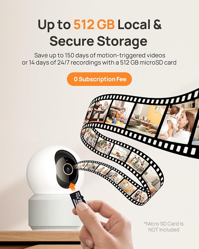 Anona 4K UHD Indoor Camera, Pet/Dog/Baby Security Camera with Phone App, 360°Pan-Tilt, 2.4G/5G Dual-Band Wi-Fi 6, Auto-Tracking, Person/Pet/Baby Crying Detection, Privacy Mode, Two-Way Audio, 4 Pack