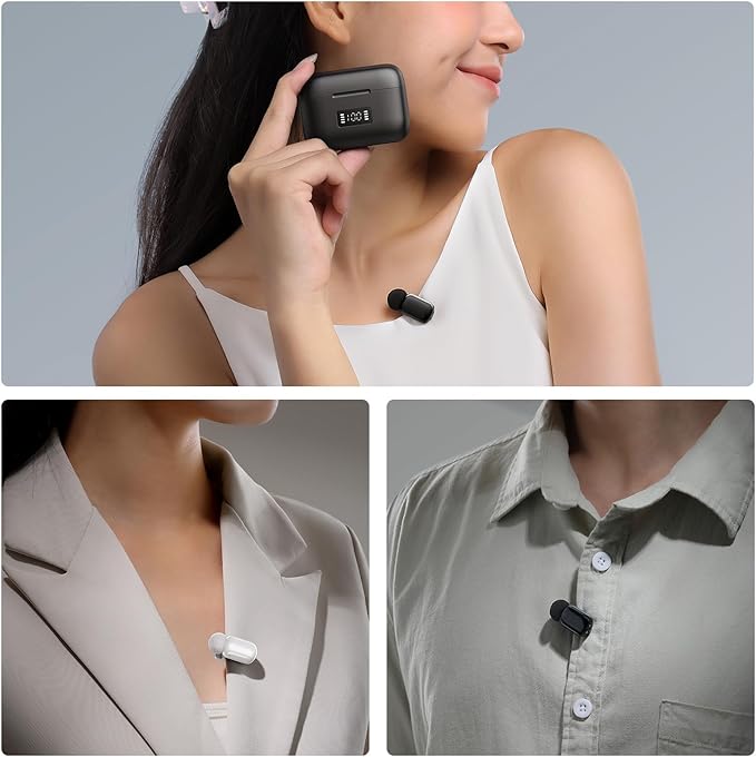 ULANZI A200 Mini Mic Wireless Lavalier Lapel Microphone for iPhone 17/16/15 Type-C, 48kHz/24-bit, Plug & Play, Smart Noise Cancelling, Digital Display, 30H Battery for Video Recording