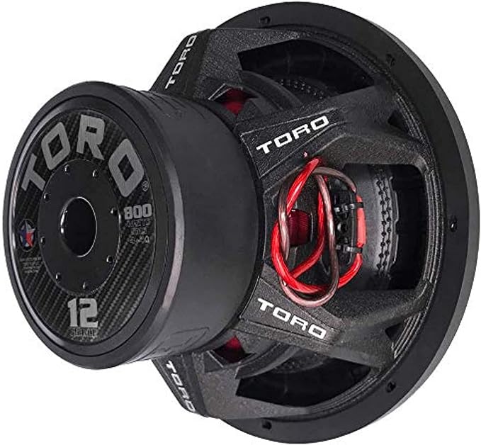 TORO TECH – Fierce 12, 12 Inch 800 Watts RMS – 1600 Watts MAX – Dual 4 Ohm 2.5 Inch Voice Coil, 12” Car Audio Subwoofer for Cars, Trucks, Jeeps, Boats, Off Road with Hard Hitting Bass (Sold As Each)