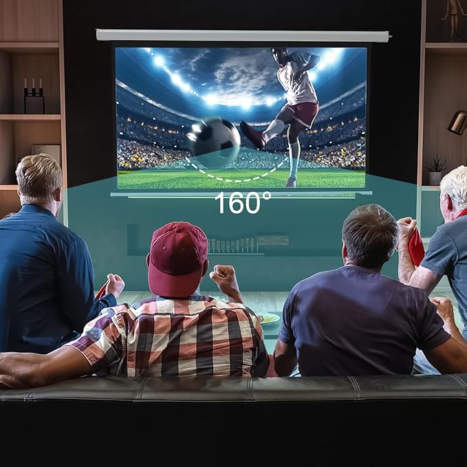 YODOLLA 72" Projector Screen Motorized 16:9, 4K HD Pull Down Retractable Projection Screens Electric Automatic Wall Ceiling Movie Screen for Office Classroom Indoor with Remotes
