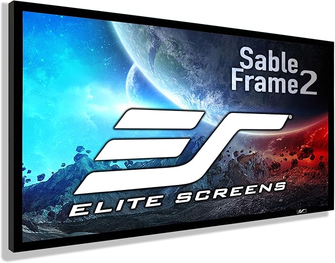 Elite Screens Sable Frame 2, 165-Inch Fixed Frame Projector Screen, 16:9 8K/4K Ultra HD & Active 3D Ready, ISF-Certified Material, Ideal for Home Theater, Office, and Indoor Presentations, ER165WH2