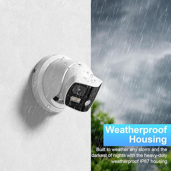 8MP Dual Lens IP PoE Camera, Outdoor Dome Security Dome Camera with 180° Panoramic View, Waterproof IP67, Light Color Night Vision, Two-Way Audio, Human/Vehicle Detection, IND8CD99G