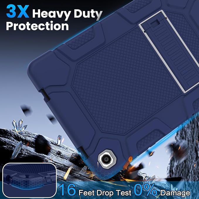 Rantice Case for Samsung Galaxy Tab A9+ 11”, Heavy Duty Shockproof Rugged Protective Case with Kickstand for Samsung Galaxy Tab A9+ / A9 Plus 11” 2023 (SM-X210/X216/X218), NavyBlue+Grey
