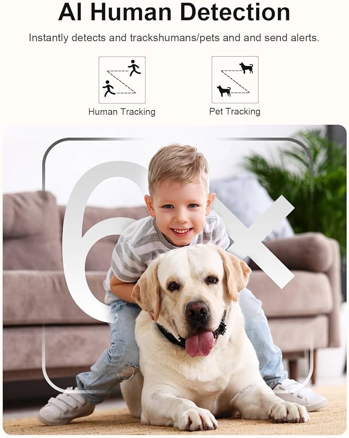 4K Wireless Security Camera, WiFi Indoor Camera, Cameras for Home Security, Baby Monitor, Nanny Cam with Night Vision, AI Motion Detection, Live View