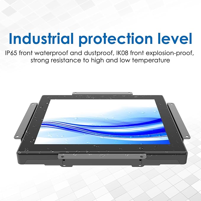 GreenTouch 10.4 inch High Brightness 1000 Nits Front Waterproof Industrial Open Frame PCAP Touch Screen LCD Display Monitor 1024x768 Black