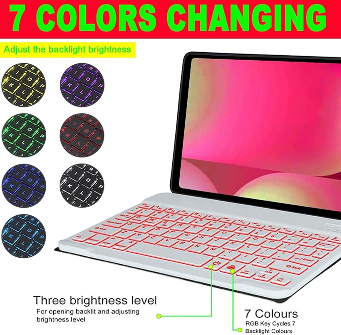 Keyboard Case for Samsung Galaxy Tab 10 FE Plus 13.1inch, S10 FE+ Smart Keyboard Case Magentic Keyboard Cover with S-Pen Holder, Pink