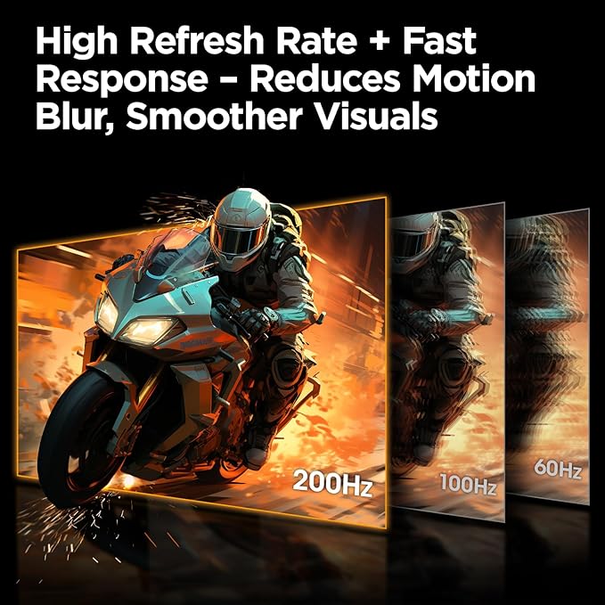 KOORUI 24" Gaming Monitor, 200Hz 1ms Fast IPS, FHD HDR400 Display, 90% DCI-P3 Color Gamut, Adaptive Sync, Ultra Slim Frame, VESA Mountable, HDMI 2.0, DP 1.4, G2411P