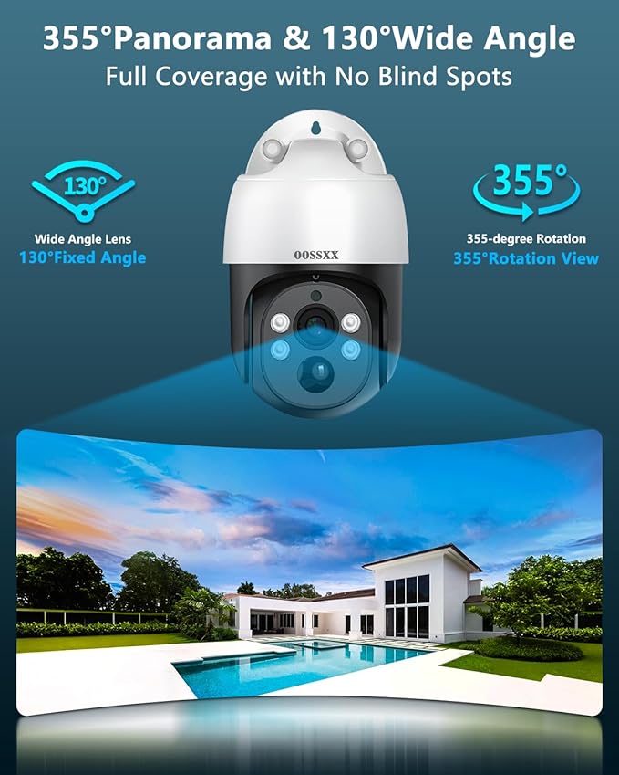 4K PT PoE Outdoor Wired Security Camera System Home Wired Cameras Video Surveillance