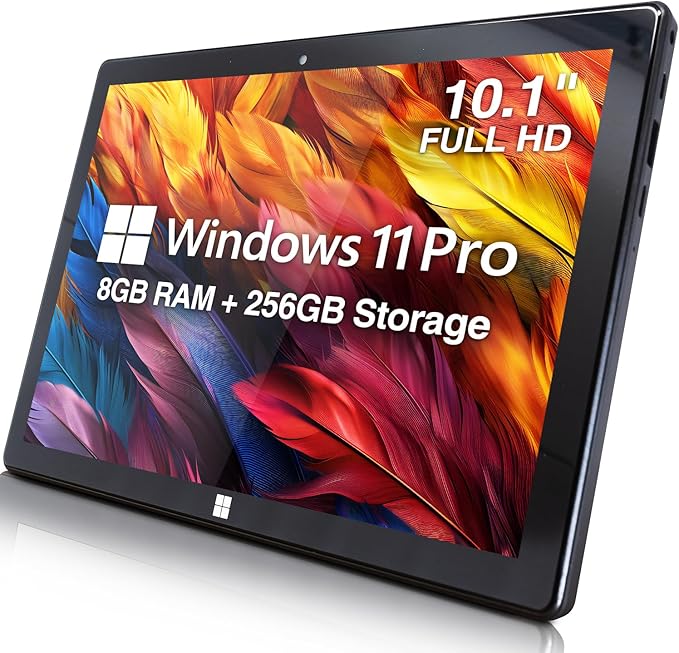 Fusion5 Built in USA 10.1” Windows 11 Professional Full HD Tablet PC - 8GB RAM 256GB SSD, Ultra Slim, Intel Quad-Core, 10 Inch Windows Tablet, USB, HDMI - 2 Year Full Warranty with Accidental Damage