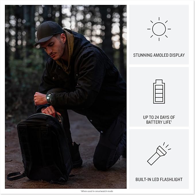 Garmin Instinct® 3 Tactical Edition, 50mm, AMOLED Display, Rugged Outdoor GPS Smartwatch
