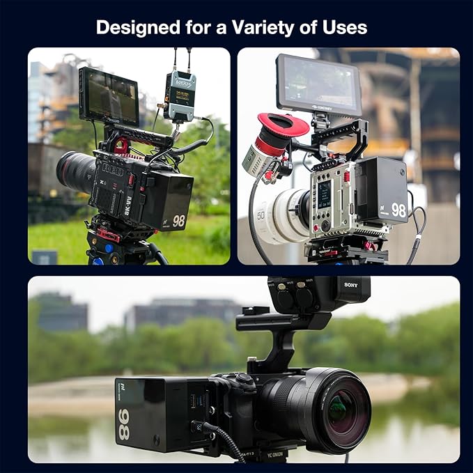 FXLION V Mount Battery Nano Pro, 98Wh/ 6800mAh V Mount Battery with PD 100W Fast Charging, 3 USB-C, 2 D-Tap and 1 USB-A Ports, Compatible with Camera, Camcorder, LCD Light, Film Light and Drone