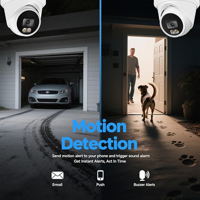 Real HD 6MP Add-On Full Color Night Vision Dome IP Camera for IP NVR Systems, with Visiable White Lights, 105° Viewing Angle, Outdoor, Compatible with Ⲏіk NVR, NDAA Compliant