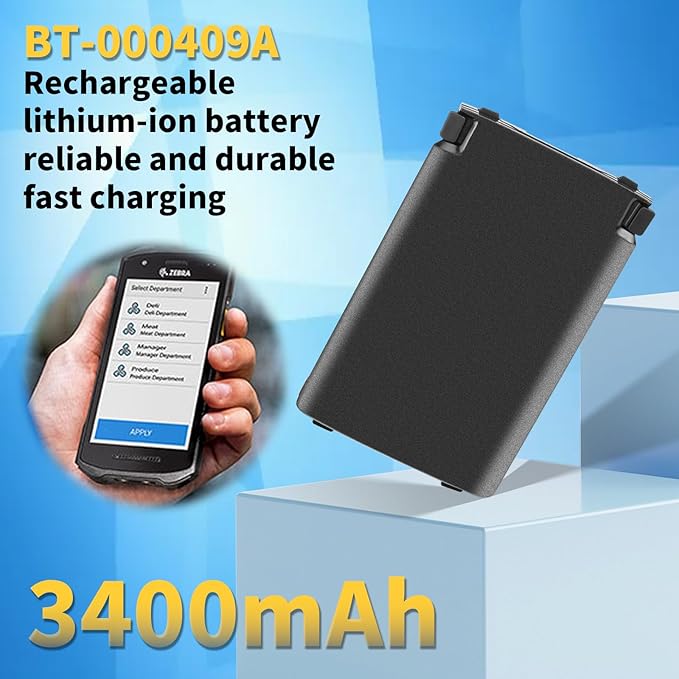 CBQ for Zebra TC21 Scanner Battery TC26 TC210 TC21 TC210K TC26AK TC26CK TC26BK TC26DK TC26EK BT-000411-08 BT-000409A BTRY-TC2Y-1XMA1-01 Replacement Lithium Batteries,3400mAh.