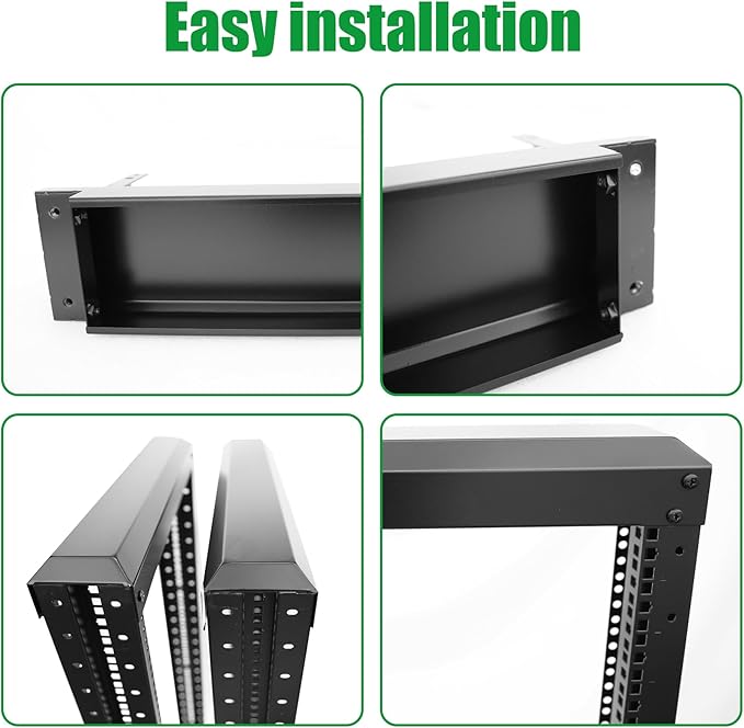 27U Server Rack/4-Post 19in Network Rack/Open Frame Rack with Wheels, Heavy-Duty Frame Cabinet/Adjustable Depth 15.75-13.75in GLOBALRACK(4POST-600-27U)