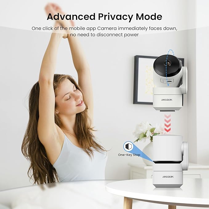 Pet Camera, Baby Camera, 2K 360° Home Security Camera, Night Vision, 2-Way Audio, AI Motion Detection, Works with Alexa & Google Assistant, Support 2.4GHz & 5GHz WiFi