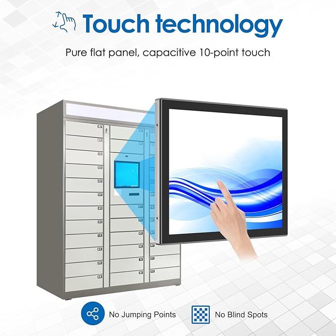 GreenTouch 15 Inch Industrial Open-Frame Touchscreen LCD Monitor - Capacitive PCAP -1024x768-5:4-Black-1000 Nits High Brightness