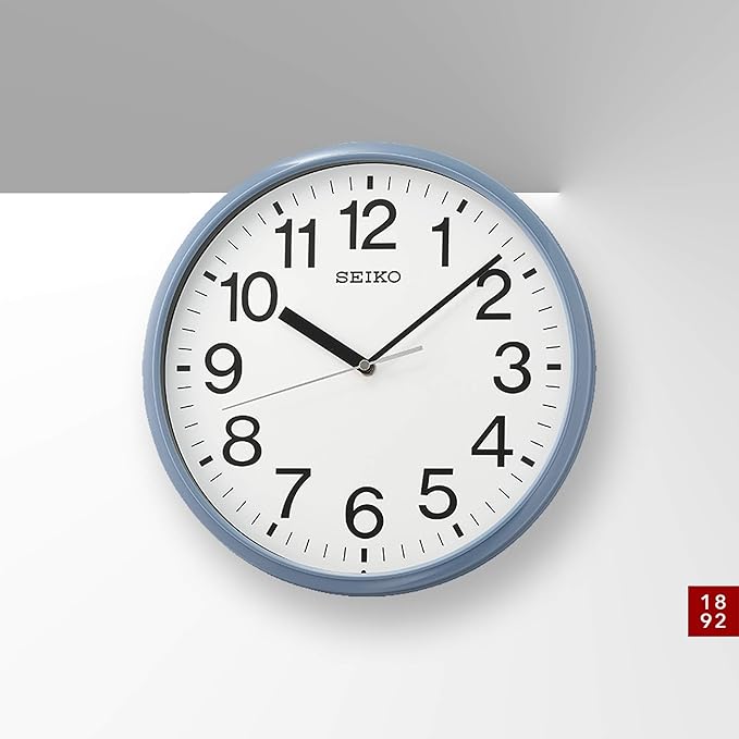 Seiko QXA756LLH Office Wall Clock, Blue, 12 Inch