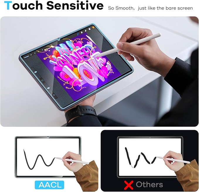 AACL 2-Pack Tempered Glass for All-New Fire Max 11/TM112/ TalphaU Screen Protector 11 Inch (2023, 13th Gen) [Easy Installation][Anti-Scratch]
