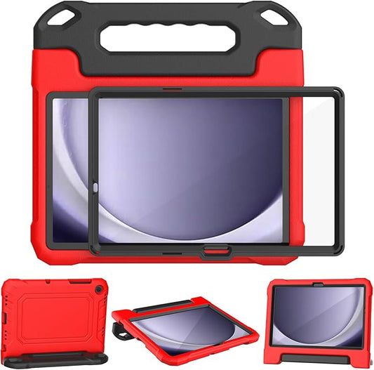 YIHE Kids Case for Samsung Galaxy Tab A11 Plus 2025 & A9 Plus 2023 11 Inch, Shockproof Handle Stand Cover with Built-in Screen Protector, Red&Black