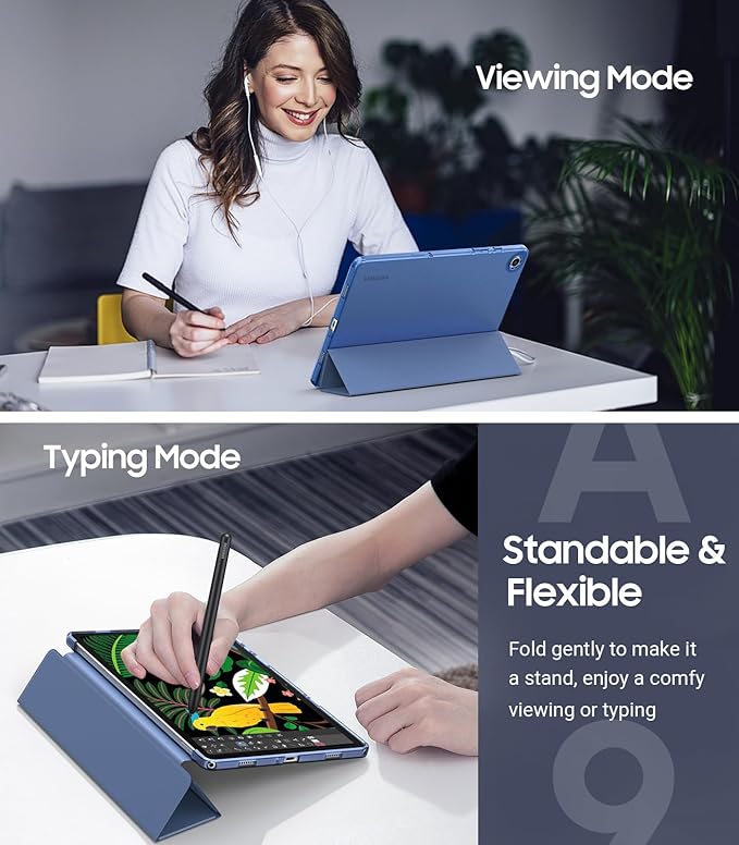TiMOVO Case for Samsung Galaxy Tab A9+/A9 Plus 11" 2023, Slim Soft TPU Translucent Frosted Back Protective Cover for Galaxy Tab A9+ Tablet SM-X210/X216/X218, Auto Wake/Sleep, Navy Blue