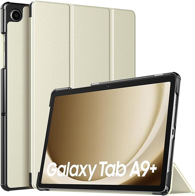 TiMOVO Case for Samsung Galaxy Tab A9+/A9 Plus 11 Inch 2023, Slim Lightweight Stand Hard Back Shell Protective Cover for Galaxy Tab A9+ Tablet SM-X210/X216/X218, Auto Wake/Sleep, Champagne Gold