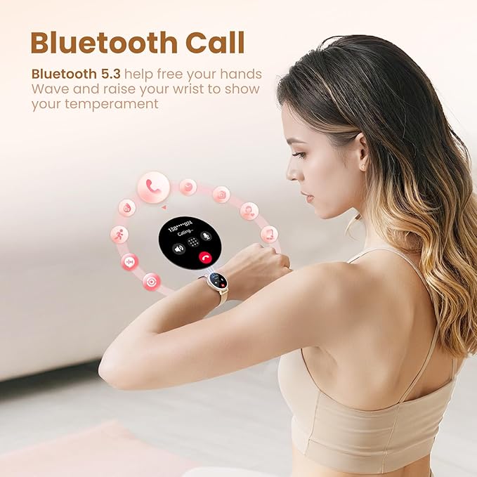 KEEPONFIT Smart Watches with Bluetooth Calls(Answer&Make) for Android/iPhone, 1.27’’ Touch Screen with IP68 Waterproof Activity for Women/Men, Pedometer with 100+ Sports Model/Heart Rate/SpO2 Monitor