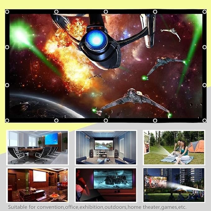 300 Inch Projector Screen Portable Outdoor Movie Screen, YF2009SZ Big Size Folding HD Projection Screen 16:9 for Home Theater/Office/Camping/Party