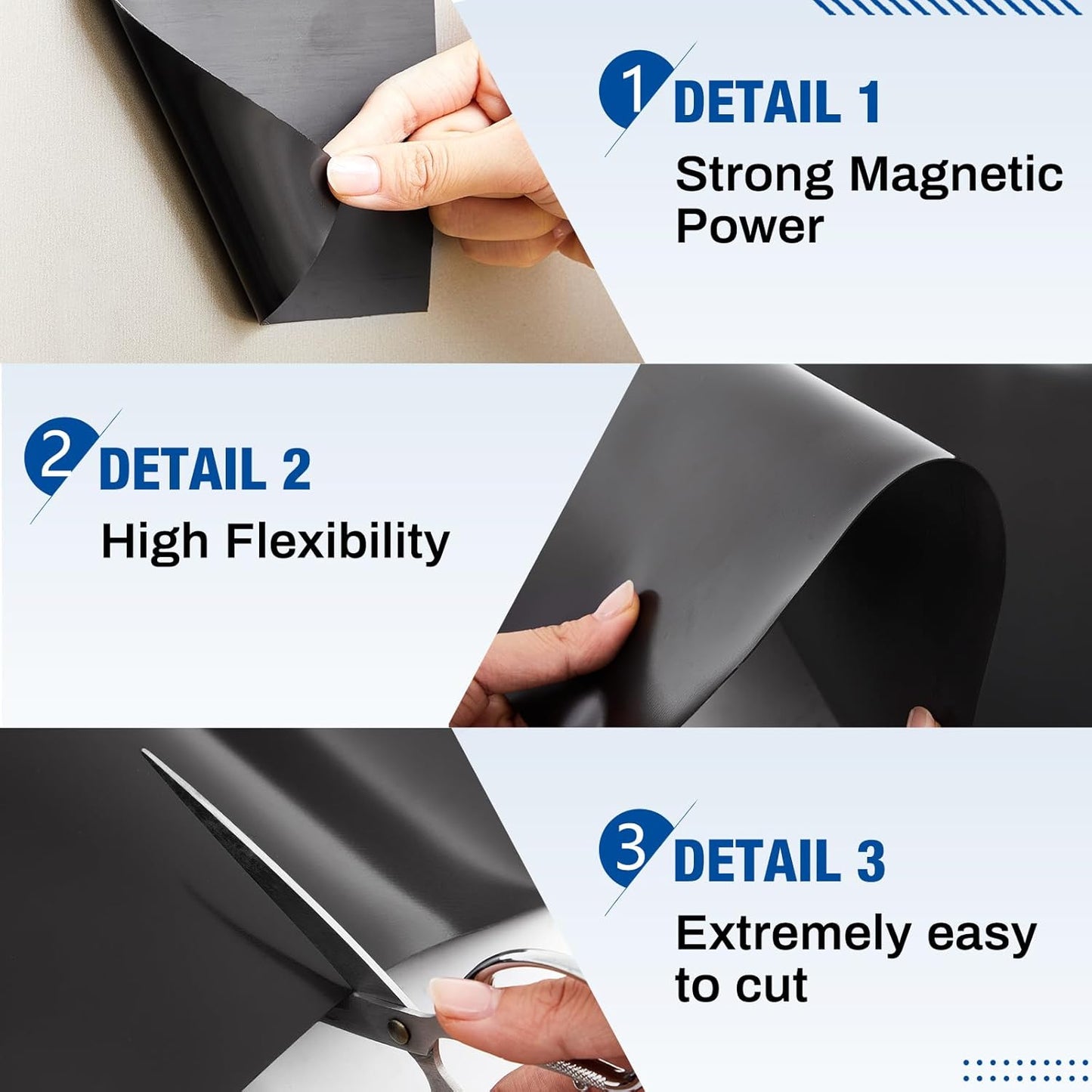 Amylove 20" X 5 ft Extra Large Magnetic Sheets for Crafts Non Adhesive 30 Mil Flexible Sheets for Die Cuts Arts Crafts Refrigerator and Metal Cutting Die Storage