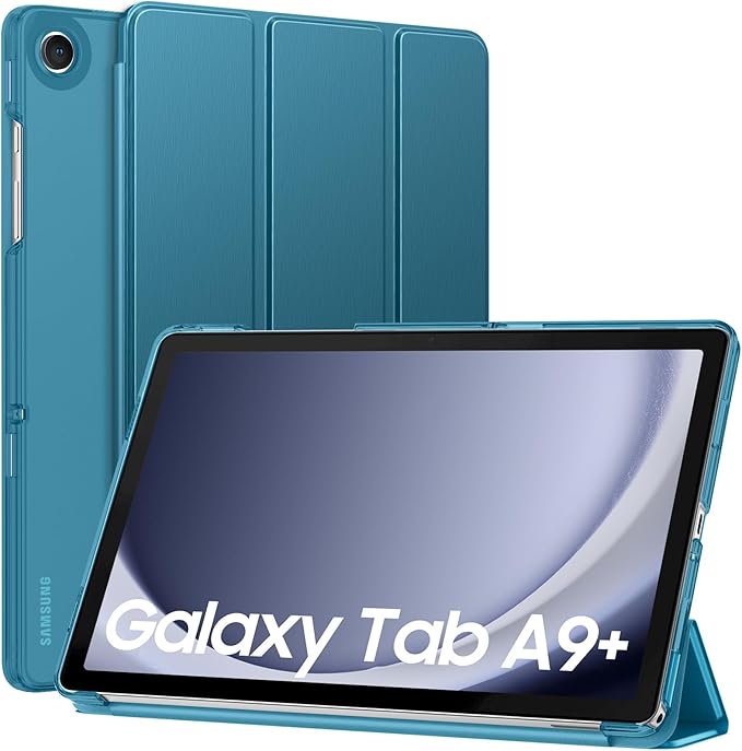 MoKo Case for Galaxy Tab A9+/A9 Plus 11 inch 2023, Slim Stand Protective Smart Cover with Hard PC Translucent Back Shell for Tab A9 Plus Tablet (SM-X210/X216/X218), Auto Wake/Sleep, French Blue