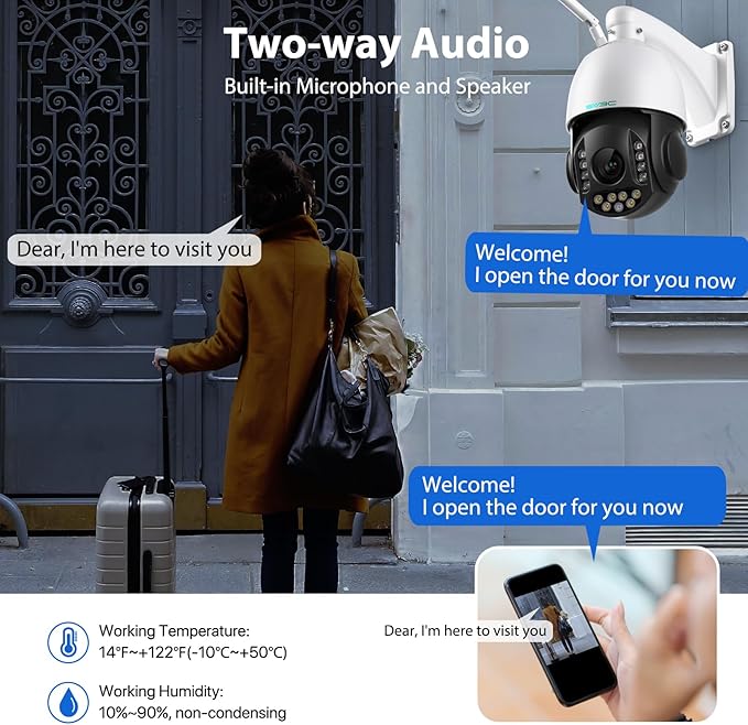 SV3C 4K 36X Zoom PTZ Camera Outdoor, 8MP Dual Band WiFi Security IP Cameras with Floodlight Color Night Vision, Humanoid Vehicle Detection, Auto Tracking,2-way Audio, ONVIF, RTSP,Cloud&SD Card Storage