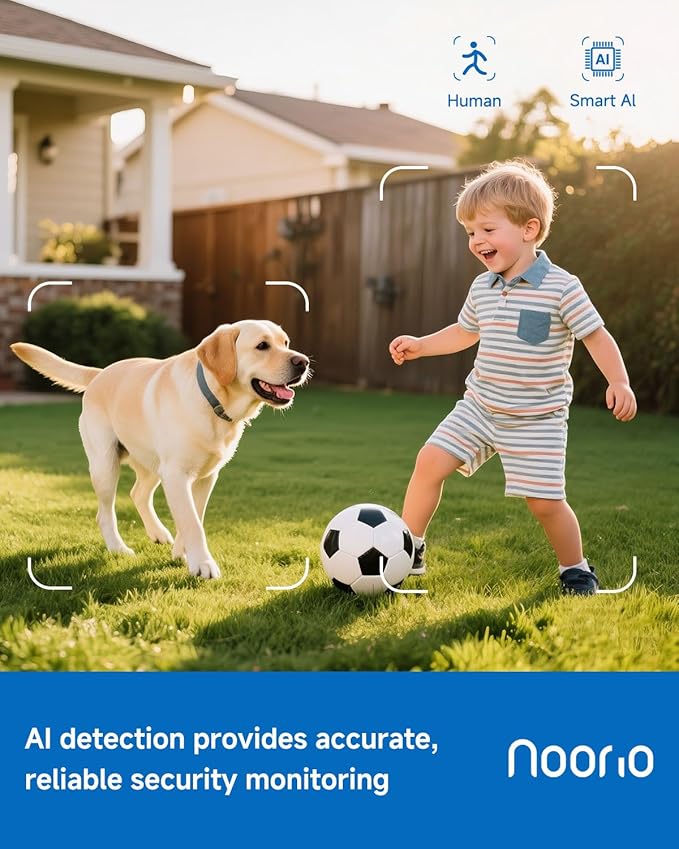 Noorio Security Cameras Wireless Magnetic, 2K Indoor Outdoor Camera for Home Battery Powered, Smart Motion Detection Outdoor Pet Camera, Free Local Storage MagCam, 2.4G WiFi, B210S