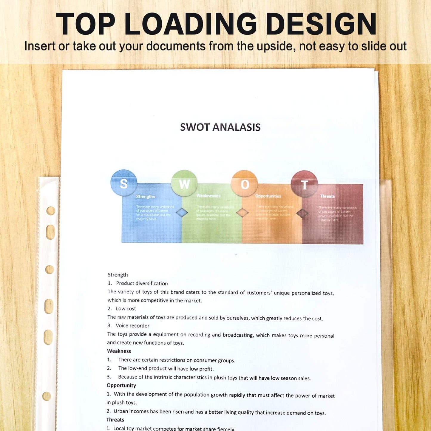 Sheet Protectors, PANDRI 500 Pack Clear Heavy Duty Plastic Page Protectors Sheet Reinforced 11-Hole Fit for 3 Ring Binder Fits Standard 8.5 x 11 Paper, 9.25 x 11.25 Top Loaded, Excluding Acid