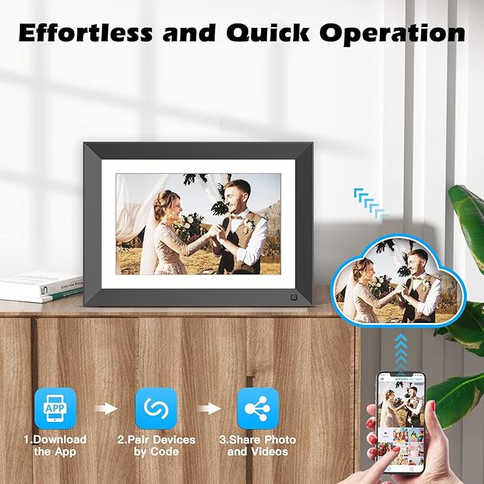 11" 2K Digital-Picture-Frame WiFi Photo Frame - IPS 2176 * 1600 Smart Frame with 32GB Storage Touch Screen, Easy to Share Photo Video Via App Email, Free Cloud Storage, Gifts for Mom Dad Grandparents