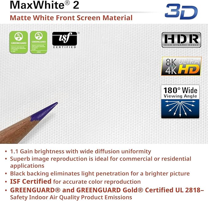 Elite Screens Manual B, 120-INCH, 16:10 aspect ratio, Manual Pull Down Projector Screen 4K / 8K Ultra HDR 3D Ready with Auto-Lock Mechanism, 2-YEAR WARRANTY, M120X