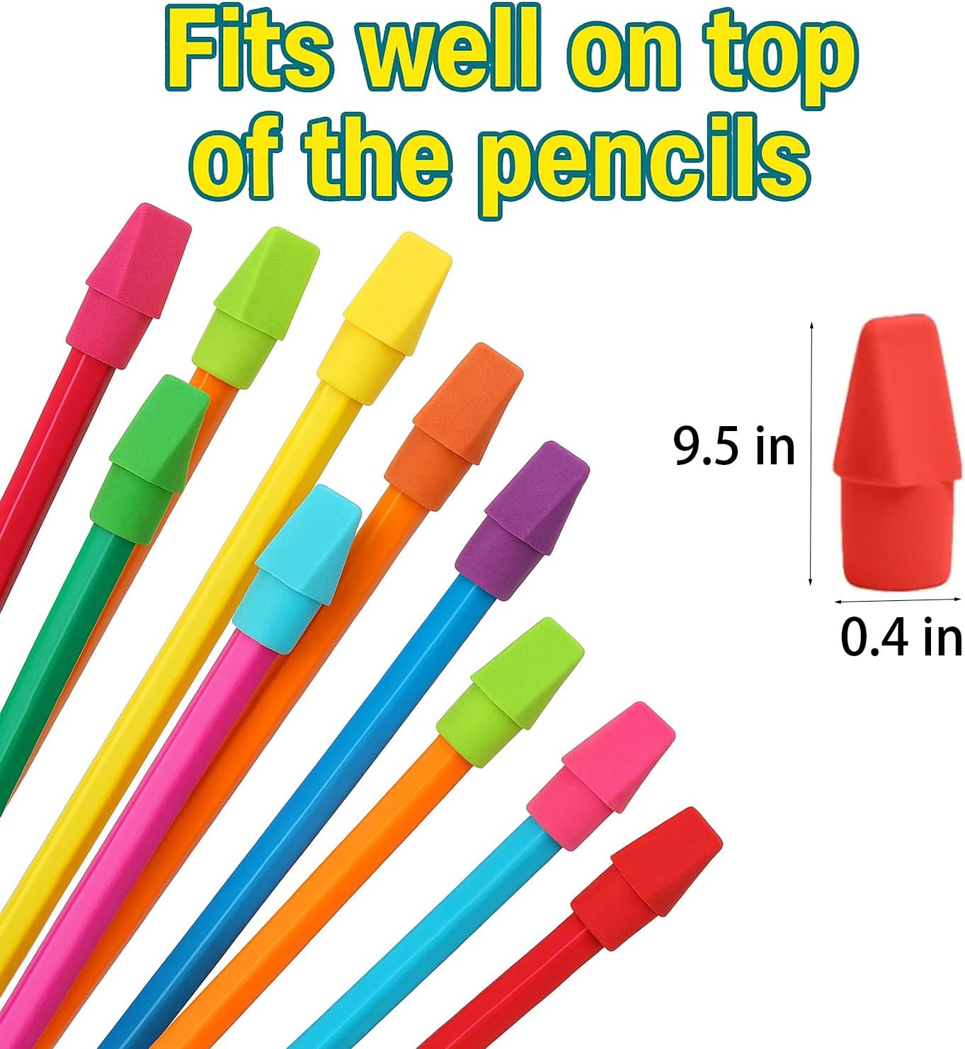 Cap Erasers for Pencils Pulk - Pencil Top Erasers Cap Erasers Toppers for Latex Free Assorted Colors School Supplies for Teachers Sudents Classroom Home and Office (500)