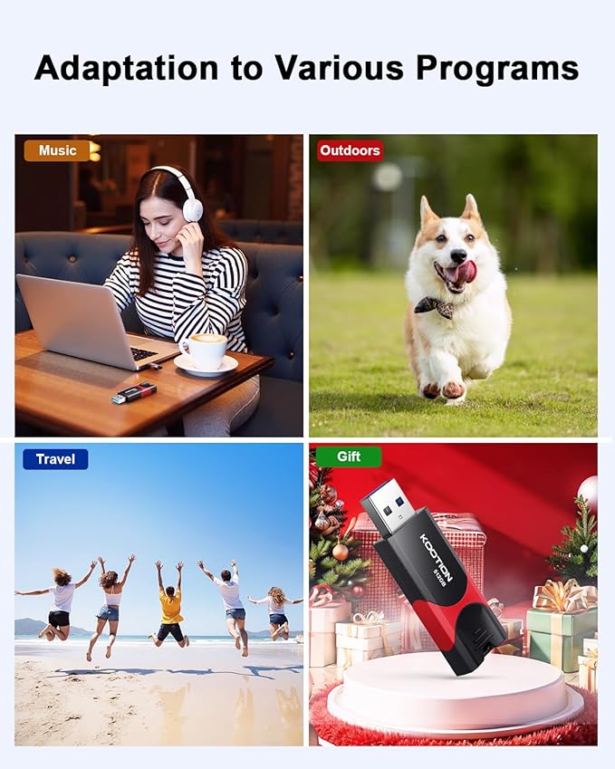 KOOTION 512GB USB Flash Drive 3.0 Thumb Drive, Retractable Zip Drive USB Memory Stick for Backup, Compatible with Laptop/TV/Mac Book/Car Audio
