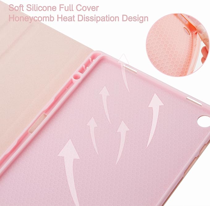 Keyboard Case for Samsung Galaxy Tab A9+/A9 Plus 11 Inch 2023 (SM-X210/X216/X218), Detachable Color Backlit Bluetooth Keyboard and Mouse, Slim Lightweight Stand Cover with Pen Holder (Pink)
