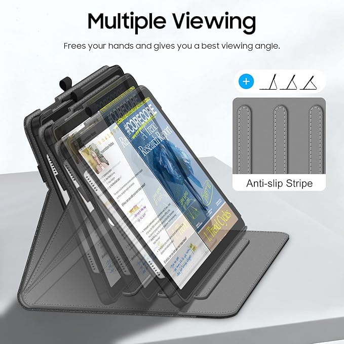 Fintie Case for Samsung Galaxy Tab A9 Plus/A9+ 5G 11 Inch 2023 Model (SM-X210/X216/X218), Multi-Angle Viewing Smart Stand Back Cover with Pocket Auto Wake/Sleep, Gray/Black