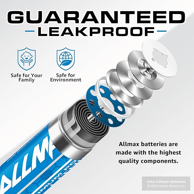 Allmax AAA Maximum Power Lithium Batteries (12 Count) – Longest Lasting, Leakproof, 20-Year Shelf Life, Ultimate Performance (1.5V)