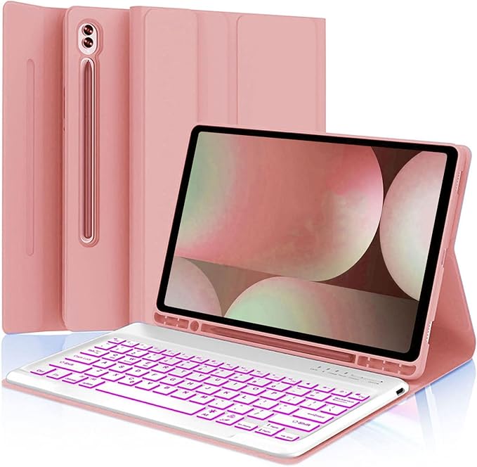 Keyboard Case for Samsung Galaxy Tab 10 FE Plus 13.1inch, S10 FE+ Smart Keyboard Case Magentic Cover with S-Pen Holder, Rose Gold