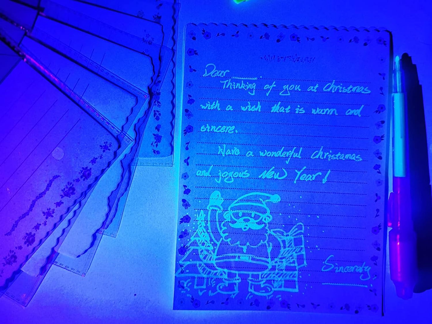 SCStyle Invisible Ink Pen 60Pcs Spy Pen with UV Black Light Magic Spy Marker Kid Pens for Secret Message and Birthday Party,Writing Secret Message for Easter Day Halloween Christmas Party Bag Gift