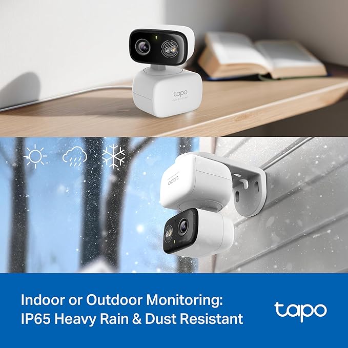 Tapo 2K 3MP Pan/Tilt Indoor/Outdoor Security Camera - Free Person/Baby Cry Detect & Motion Track, 360° View, Color Night Vision, SD/Cloud Storage, Works w/Alexa & Google Home HybridCam 360