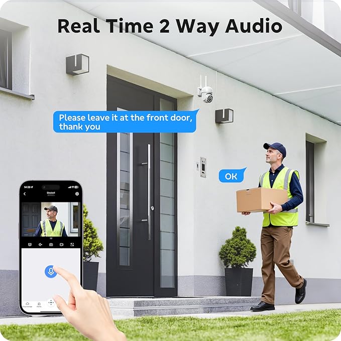 CAMCAMP 16 Channel Security Camera System Wireless Cameras for Home Security, Pan & Tilt 360° View, Auto Human Tracking, 4K NVR w/ 500GB, Two-Way Audio, 3 Night Vision, CCTV Surveillance Kit(16, CAM)