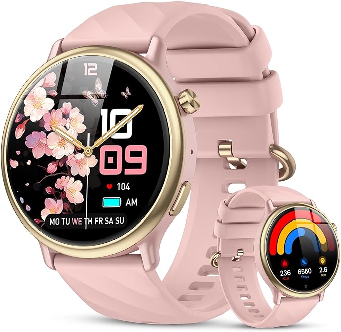 Smart Watch for Women Fitness Tracker: Waterproof Digital Mens Watches Make Answer Call Smartwatch for Android Phone iPhone Samsung Compatible Step Running Pedometer Sleep SpO2 Heart Rate Monitor