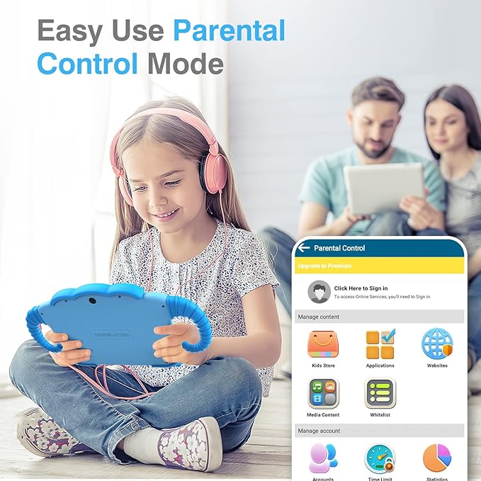 Kids Tablet 7IN Tablets for Kids 3-7, Tablet for Toddlers with Educational Games, 32GB Toddler Tablets for Children with Learning Apps, WiFi, Touch Screen, Shock Proof Case, Gift for Toddler Boy Girl