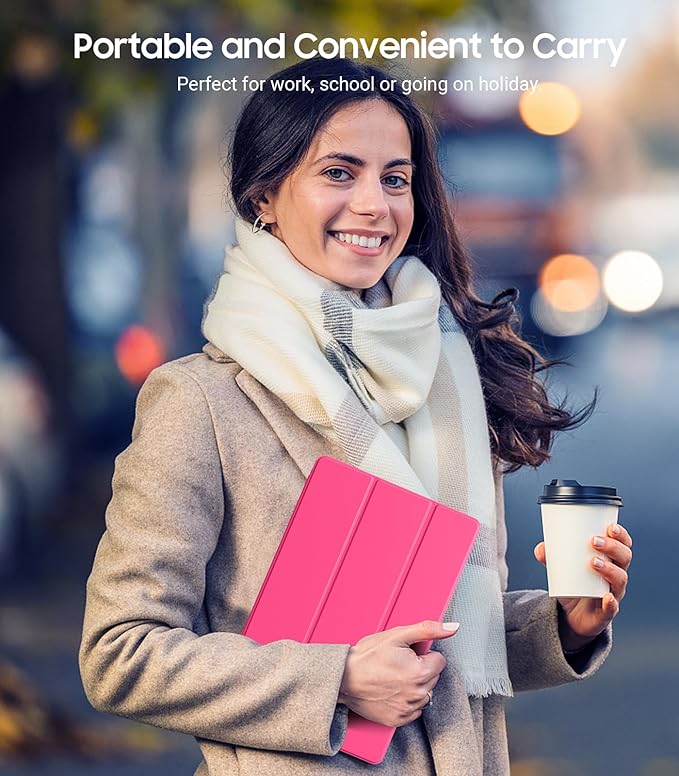 TiMOVO Case for Samsung Galaxy Tab A9+/A9 Plus 11" 2023, Slim Soft TPU Translucent Frosted Back Protective Cover for Galaxy Tab A9+ Tablet SM-X210/X216/X218, Auto Wake/Sleep, Bright Pink