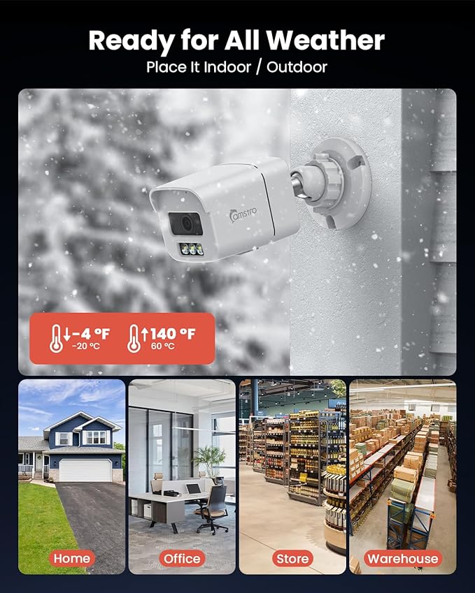 4K Add On Wired POE Cameras for NVR Two Way Talk Motion Detection Human/Pets/Package/Vehicle IP67 Waterproof, H.265+, 100ft Night Vision
